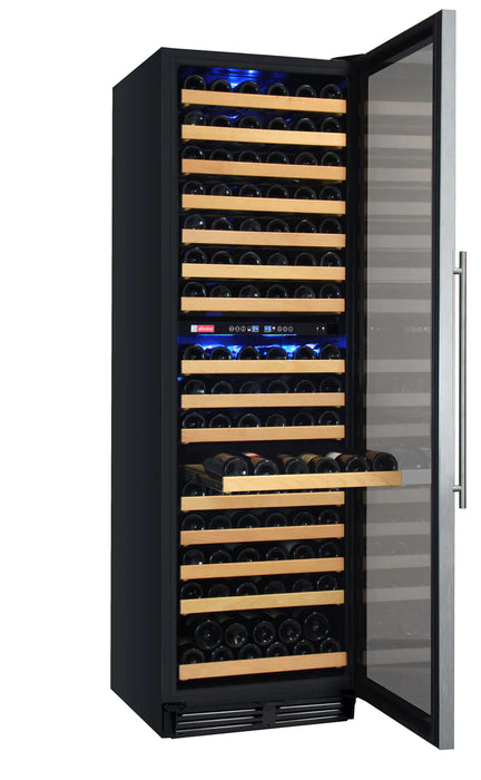 Allavino 24" Wide FlexCount Classic II Tru-Vino 172 Bottle Dual Zone Stainless Steel Right Hinge Wine Refrigerator - AO YHWR172-2SR20