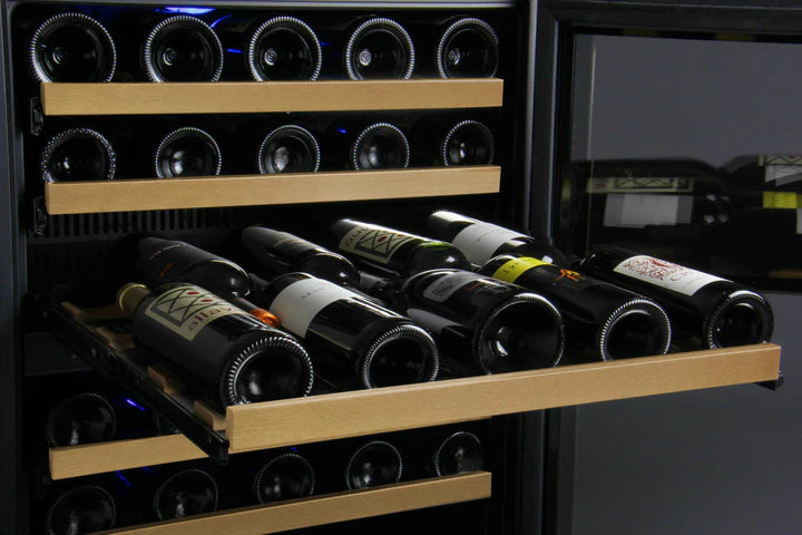 Allavino 47" Wide FlexCount II Tru-Vino 112 Bottle Four Zone Black Side-by-Side Wine Refrigerator - BF 2X-VSWR56-2B20