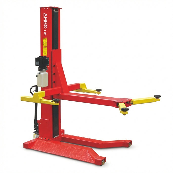 AMGO SML-7 Single Post Lift | 7,000 lb Portable Car Hoist for Garage & Shops