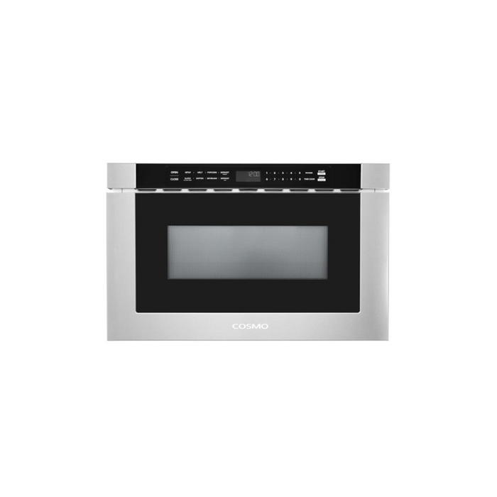 Cosmo 24 in. Built-in Microwave Drawer with Automatic Presets, Touch Controls, Defrosting Rack and 1.2 cu. ft. Capacity in Stainless Steel -&nbsp;COS-12MWDSS-NH