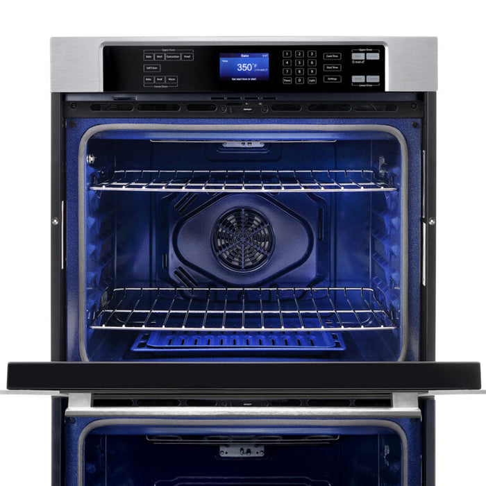 Cosmo 30 in. Electric Double Wall Oven with 5 cu. ft. Capacity, Turbo True European Convection, 7 Cooking Modes, Self-Cleaning in Stainless Steel - COS-30EDWC