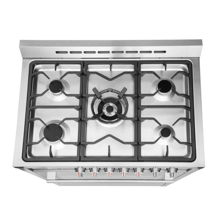 Cosmo 36 in. 3.8 cu. ft. Single Oven Gas Range with 5 Burner Cooktop and Heavy Duty Cast Iron Grates in Stainless Steel - COS-965AGC