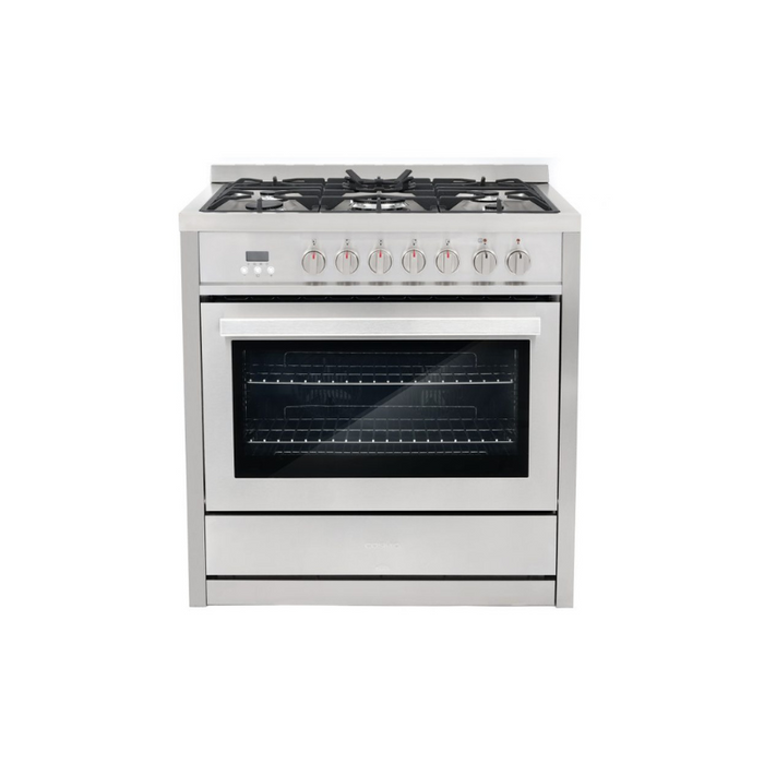 Cosmo Commercial-Style 36 in. 3.8 cu. ft. Single Oven Dual Fuel Range with 8 Function Convection Oven in Stainless Steel - COS-F965NF