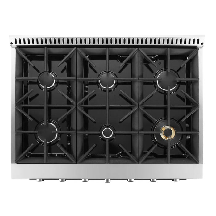 Cosmo Commercial-Style 36 in. 4.5 cu. ft. Gas Range with 6 Italian Burners and Heavy Duty Cast Iron Grates in Stainless Steel - COS-GRP366