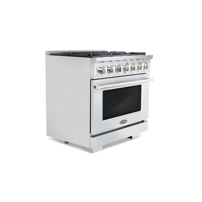 Cosmo Commercial-Style 36 in. 4.5 cu. ft. Gas Range with 6 Italian Burners and Heavy Duty Cast Iron Grates in Stainless Steel - COS-GRP366