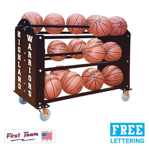 First Team Ball Hog Heavy Duty Basketball Ball Cart FT24 - PrimeFair