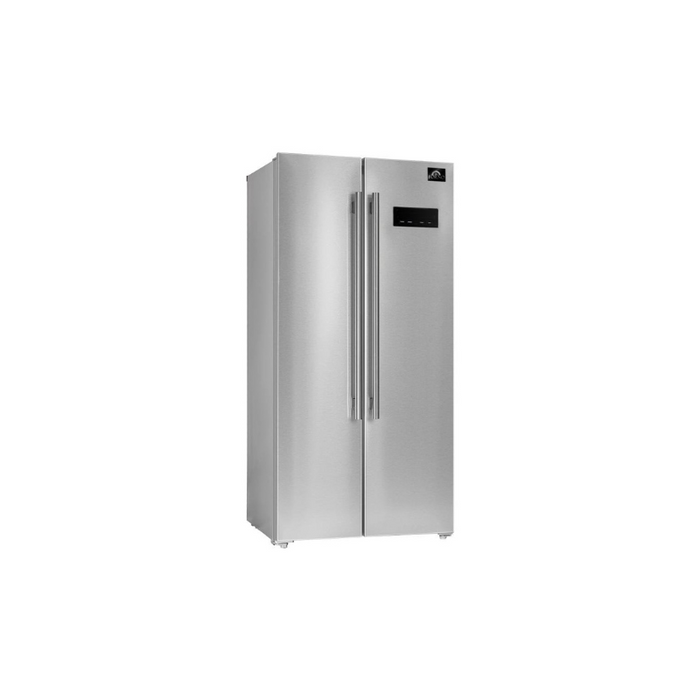 FORNO Salerno 33" Side by Side Built-in Refrigerator 15.6 cu.ft in Stainless Steel - FFRBI1805-33SB