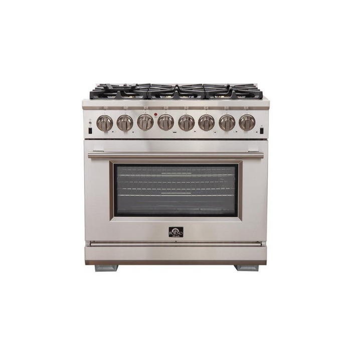 FORNO Fratta 36" Platinum Freestanding Dual Fuel Range - FFSGS6187-36