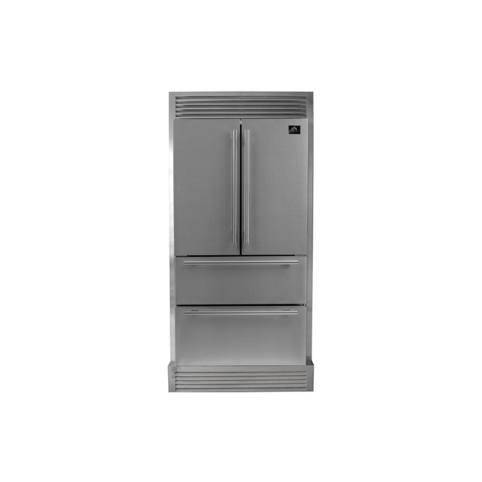 FORNO Gallipoli 36" French Door Refrigerator 19 cu.ft with Built-in Style Grille Trim Kit - FFRBI1820-40SG