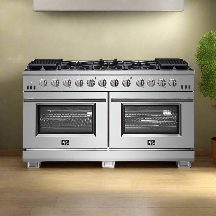 FORNO 60-Inch Capriasca Gas Range with 10 Burners and 200,000 BTUs - FFSGS6260-60