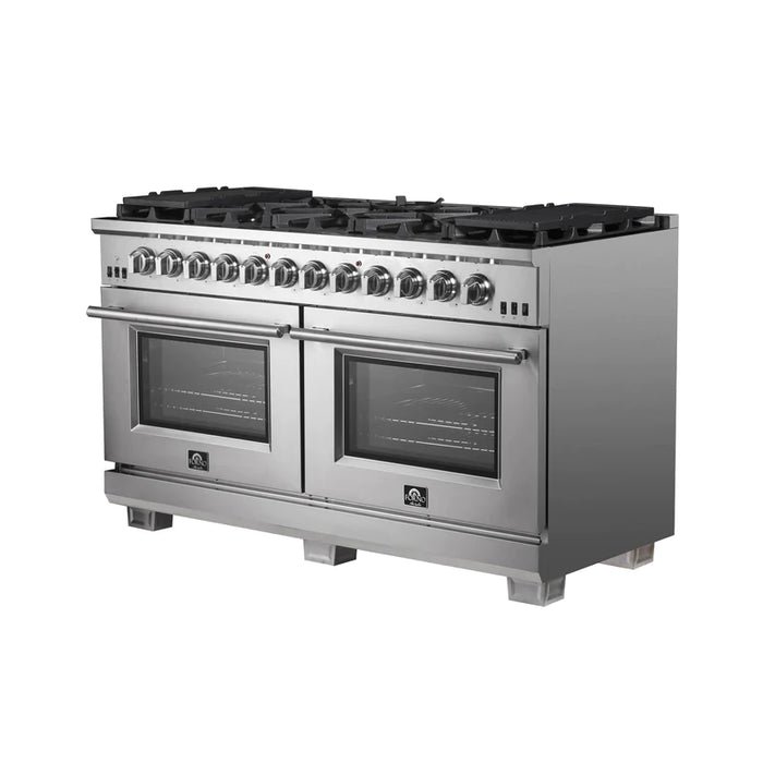 FORNO 60-Inch Capriasca Gas Range with 10 Burners and 200,000 BTUs - FFSGS6260-60