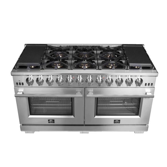 FORNO 60-Inch Capriasca Gas Range with 10 Burners and 200,000 BTUs - FFSGS6260-60