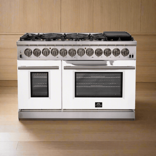 FORNO Fratta - Platinum Professional 48" Freestanding Dual Fuel Electric 240V Colored Door Oven Range FFSGS6187-48
