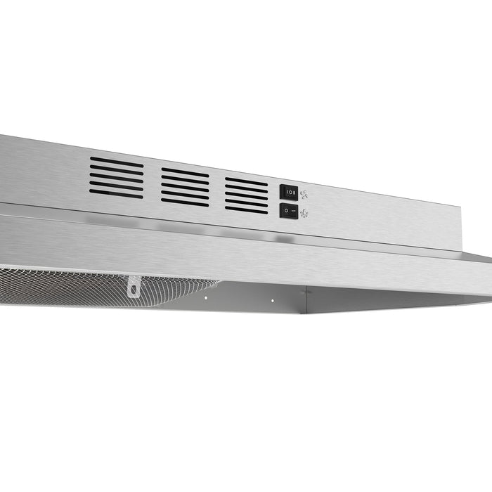 FORNO Espresso Cappa 30" 200 CFM Compact Under Cabinet Convertible Range Hood in Stainless Steel, FRHUC5200-30