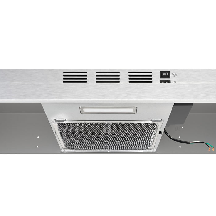 FORNO Espresso Cappa 30" 200 CFM Compact Under Cabinet Convertible Range Hood in Stainless Steel, FRHUC5200-30