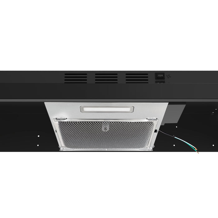 FORNO Espresso Cappa 30" 200 CFM Compact Under Cabinet Convertible Range Hood in Stainless Steel, FRHUC5200-30