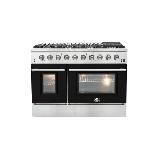 FORNO Vittorio - Gold Professional 48" Freestanding Colored Door Gas Range FFSGS6244-48RED