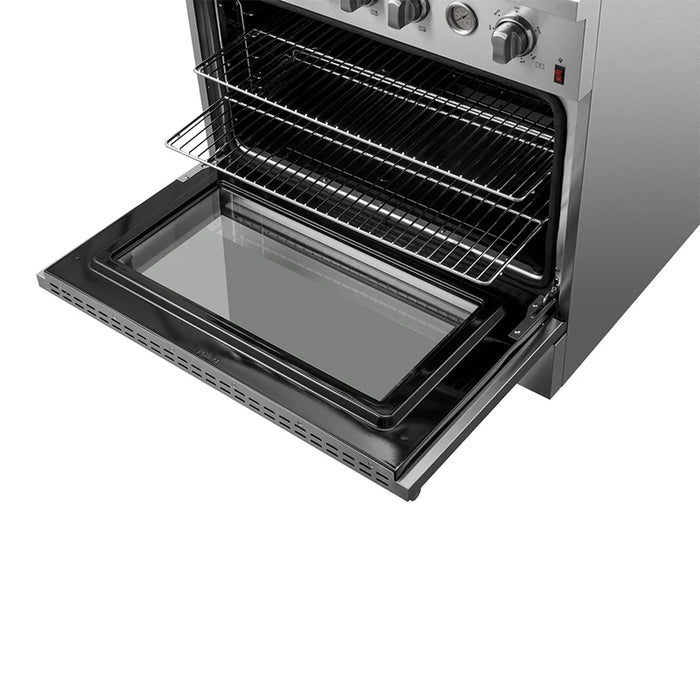 Forno Marco 36-Inch Gas Range 6 Gas Burners, 5.36 cu.ft. Convection Oven and Temperature Gauge in Stainless Steel - FFSGS6277-36