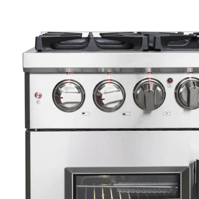 FORNO Massimo 36-Inch Freestanding French Door Dual Fuel Range in Stainless Steel - FFSGS6325-36