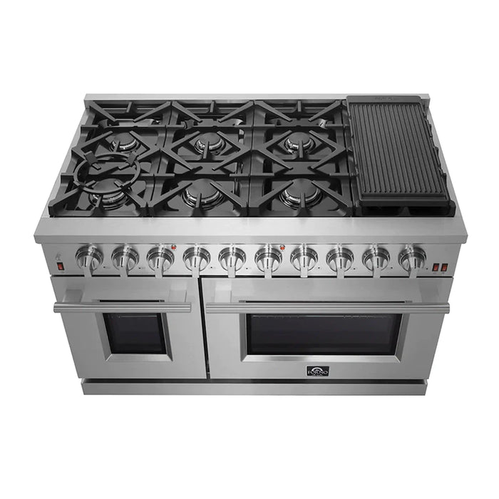 FORNO Massimo 48-Inch Freestanding Gas Range in Stainless Steel - FFSGS6239-48