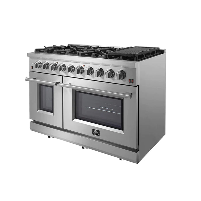 FORNO Massimo 48-Inch Freestanding Gas Range in Stainless Steel - FFSGS6239-48