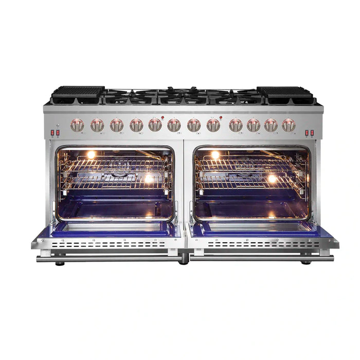 FORNO Massimo 60-Inch Freestanding Gas Range in Stainless Steel - FFSGS6239-60