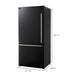 FORNO Milano Espresso 31-Inch 17.2 cu. ft. Bottom Freezer Door Refrigerator