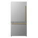 FORNO Milano Espresso 31-Inch 17.2 cu. ft. Bottom Freezer Door Refrigerator