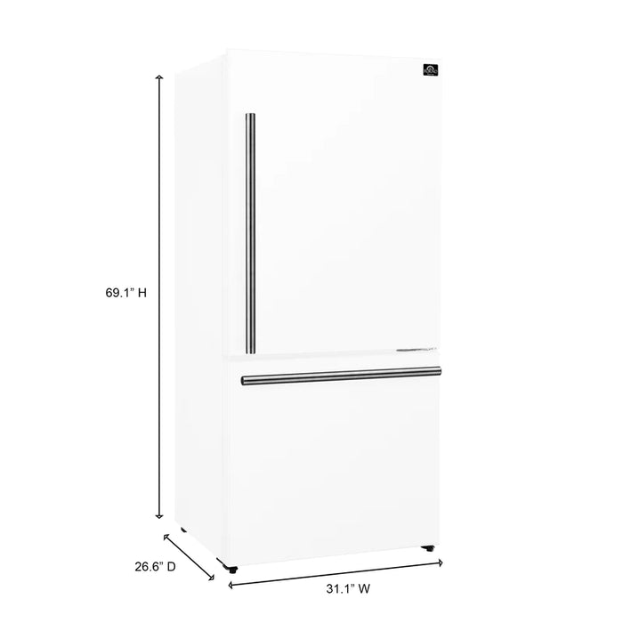 Forno Milano Espresso 31-Inch 17.2 cu. ft. Bottom Freezer Right Swing Door Refrigerator - FFFFD1785-31