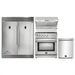 Forno 4-Piece Appliance Package - 30-Inch Gas Range, 56-Inch Pro-Style Refrigerator, Wall Mount Hood with Backsplash, & 3-Rack Dishwasher in Stainless Steel