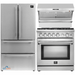 Forno 3-Piece Appliance Package - 30-Inch Gas Range, Refrigerator, & Wall Mount Hood with Backsplash in Stainless Steel