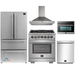 Forno 5-Piece Pro Appliance Package - 30-Inch Dual Fuel Range, Refrigerator, Wall Mount Hood, Microwave Oven, & 3-Rack Dishwasher in Stainless Steel
