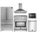 Forno 5-Piece Appliance Package - 30-Inch Gas Range, Refrigerator, Wall Mount Hood, Microwave Drawer, & 3-Rack Dishwasher in Stainless Steel