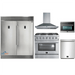 Forno 5-Piece Appliance Package - 36-Inch Gas Range, 56-Inch Pro-Style Refrigerator, Wall Mount Hood, Microwave Oven, & 3-Rack Dishwasher in Stainless Steel