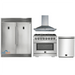 Forno 4-Piece Pro Appliance Package - 36-Inch Dual Fuel Range, 56-Inch Pro-Style Refrigerator, Wall Mount Hood, & 3-Rack Dishwasher in Stainless Steel