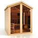 GOLDEN DESIGNS LOVIISA 3 PERSON OUTDOOR-INDOOR PURETECH HYBRID FULL SPECTRUM SAUNA - CANADIAN RED CEDAR INTERIOR GDI-8523-01