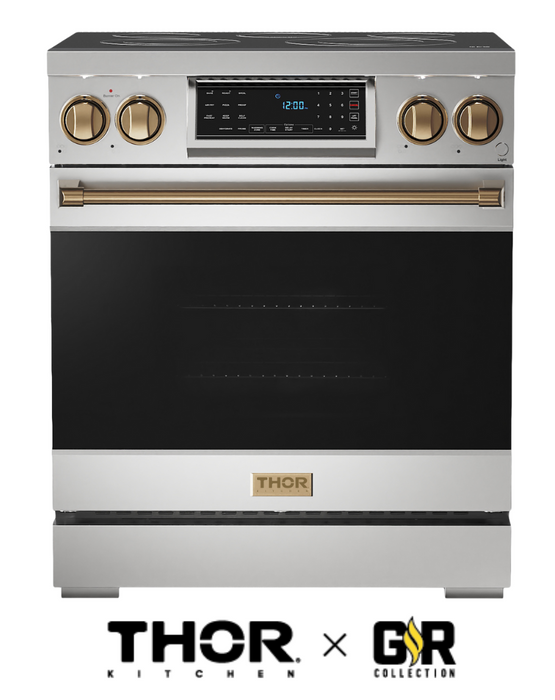 Gordon Ramsay by THOR Kitchen 30" 4.55 cu. ft. Professional Electric Range with Tilt Panel Touch Control, Self-Clean and Air Fry in Stainless Steel, RSE30