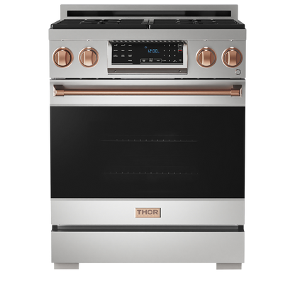 Gordon Ramsay by THOR Kitchen 30" 4.55 cu. ft. Professional Natural Gas Range with Tilt Panel Touch Control and Self-Clean in Stainless Steel, RSG30