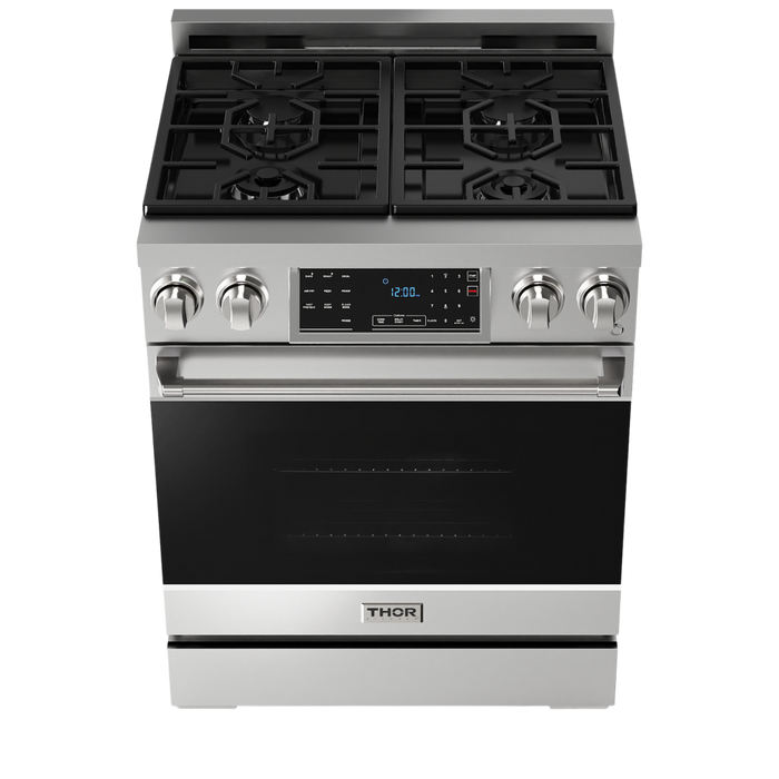 Gordon Ramsay by THOR Kitchen 30" 4.55 cu. ft. Professional Natural Gas Range with Tilt Panel Touch Control and Self-Clean in Stainless Steel, RSG30