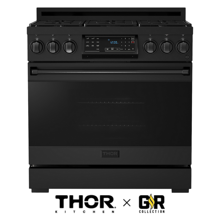 Gordon Ramsay by THOR Kitchen 36" 6.0 cu. ft. Professional Natural Gas Range with Tilt Panel Touch Control, Self-Clean and Air Fry in Stainless Steel, RSG36