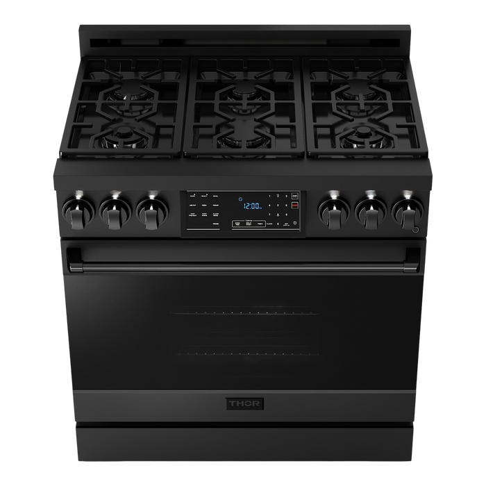 Gordon Ramsay by THOR Kitchen 36" 6.0 cu. ft. Professional Natural Gas Range with Tilt Panel Touch Control, Self-Clean and Air Fry in Stainless Steel, RSG36