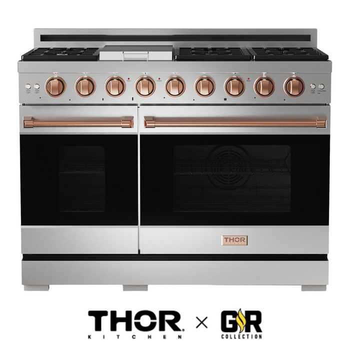 Gordon Ramsay by THOR Kitchen 48" 6.8 cu. ft. Professional Natural Gas Range in Stainless Steel, RSG48E