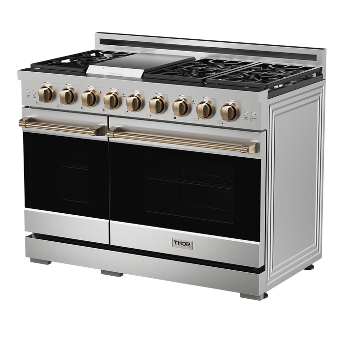 Gordon Ramsay by THOR Kitchen 48" 6.8 cu. ft. Professional Natural Gas Range in Stainless Steel, RSG48E