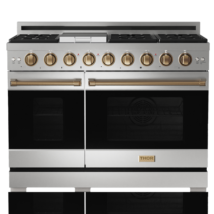 Gordon Ramsay by THOR Kitchen 48" 6.8 cu. ft. Professional Natural Gas Range in Stainless Steel, RSG48E