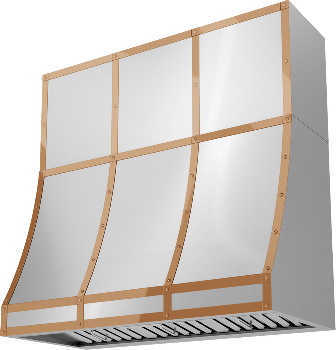ZEPHYR Duct Cover Banding Kit, 48in x 18in, Polished Copper Finish (BKDC14818APC)