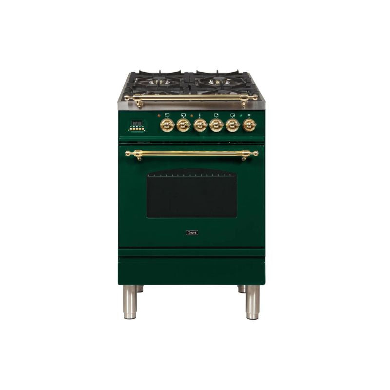 ILVE 24-Inch Nostalgie Dual Fuel Range with 4 Sealed Burners - 2.44 cu. ft. Oven - UPN60DMP