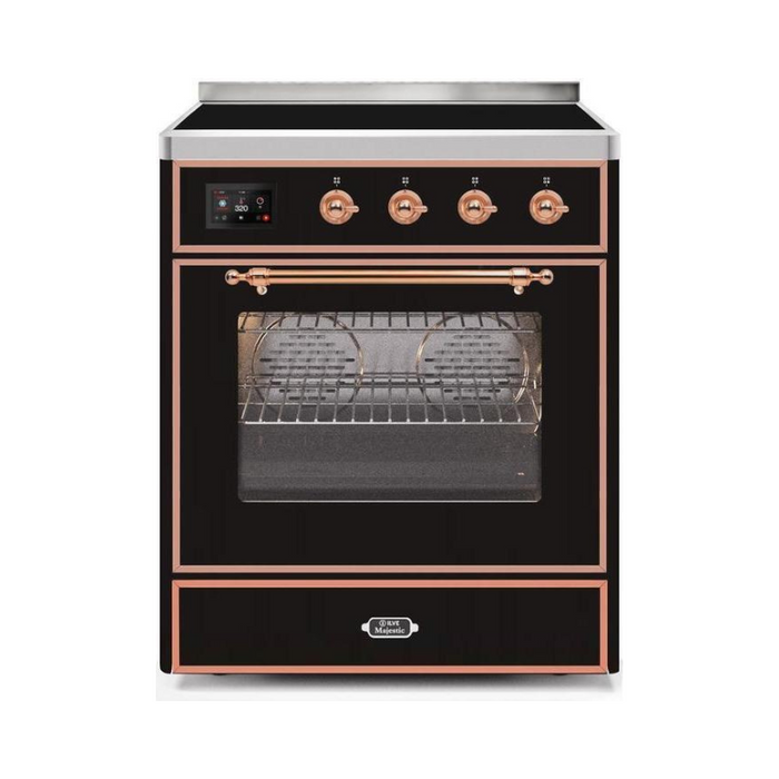 ILVE 30" Majestic II Series Freestanding Electric Single Oven Range with 4 Elements, Triple Glass Cool Door, Convection Oven, TFT Oven Control Display and Child Lock (UMI30NE3)