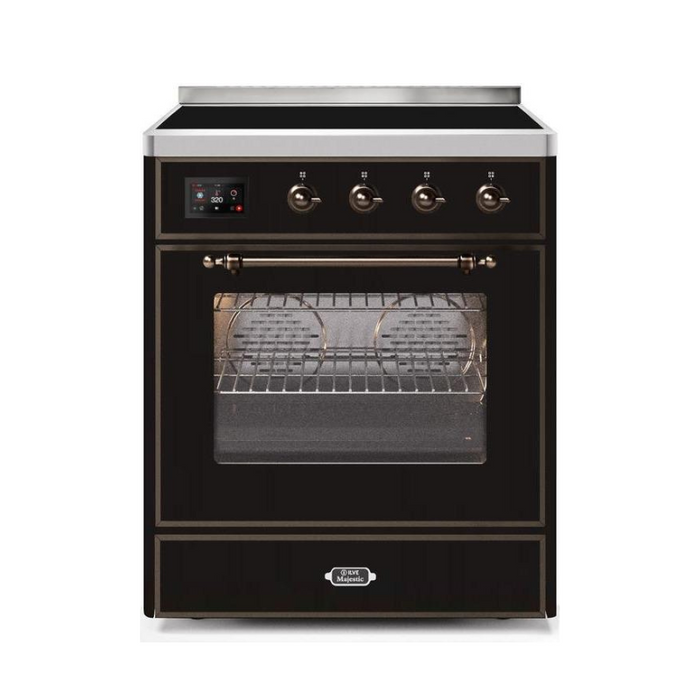 ILVE 30" Majestic II Series Freestanding Electric Single Oven Range with 4 Elements, Triple Glass Cool Door, Convection Oven, TFT Oven Control Display and Child Lock (UMI30NE3)