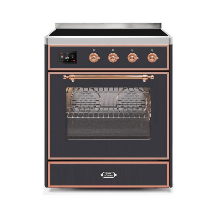 ILVE 30" Majestic II Series Freestanding Electric Single Oven Range with 4 Elements, Triple Glass Cool Door, Convection Oven, TFT Oven Control Display and Child Lock (UMI30NE3)