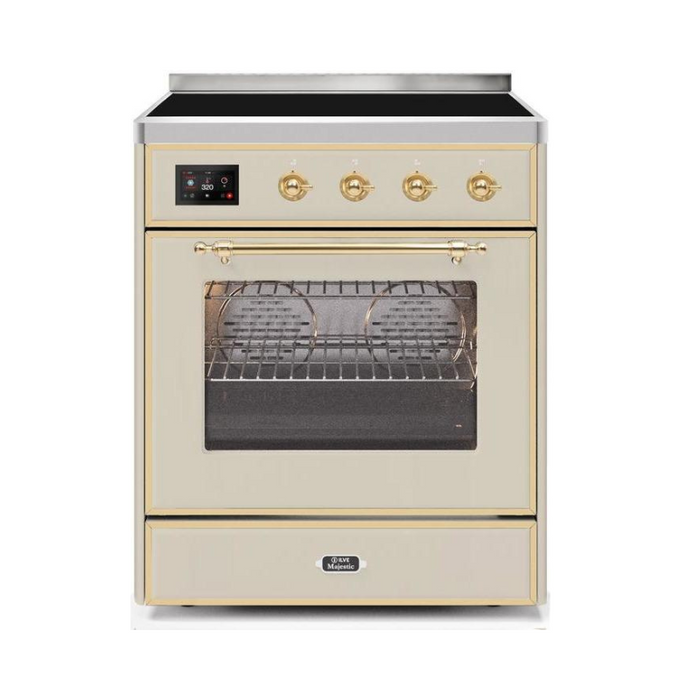 ILVE 30" Majestic II Series Freestanding Electric Single Oven Range with 4 Elements, Triple Glass Cool Door, Convection Oven, TFT Oven Control Display and Child Lock (UMI30NE3)